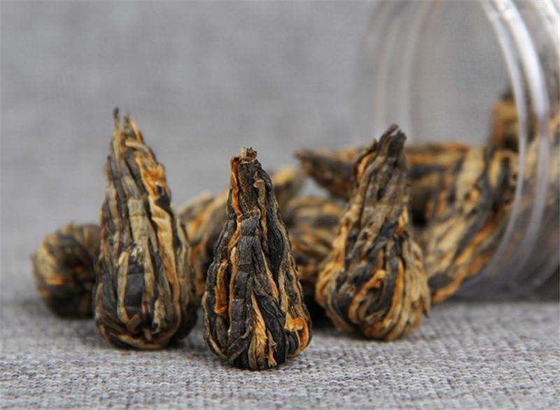 TemuTea 60g Yunnan Dianhong Black Tea Small Pagoda Pu-erh Tea Canned Handmade Black Tea