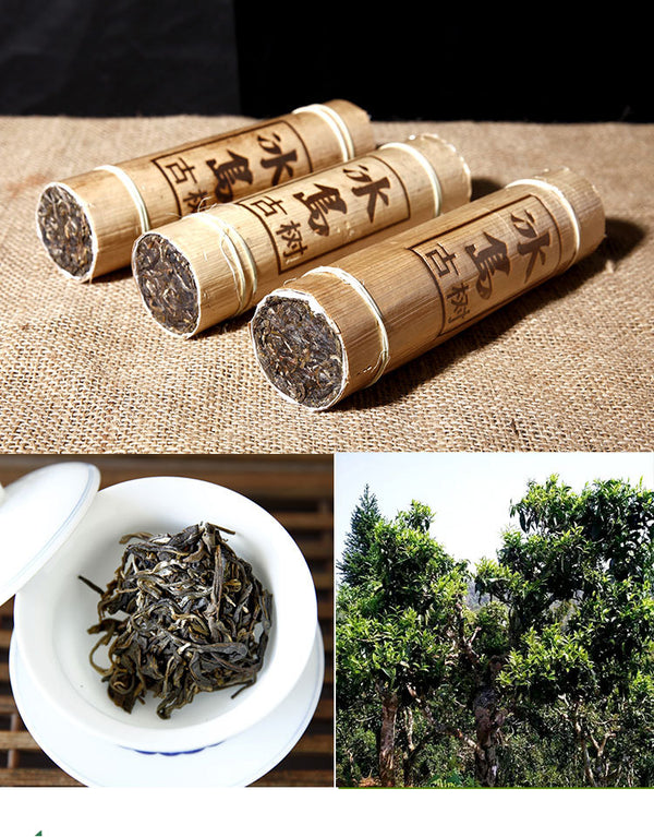 500g Yunnan Raw Puer Tea BingDao Ancient Pu'er Tree Old Puerh Tea Bamboo Package