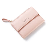 Hasp & Zipper Short Standard Wallet, Hot Fashion PU Leather Solid Coin Card Purse Wallets For Women Lady Clutch Carteras