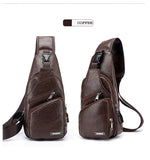 Men's Crossbody Bags Men's USB Chest Bag Designer Messenger bag Leather Shoulder Bags Diagonal Package NEW Backpack Travel