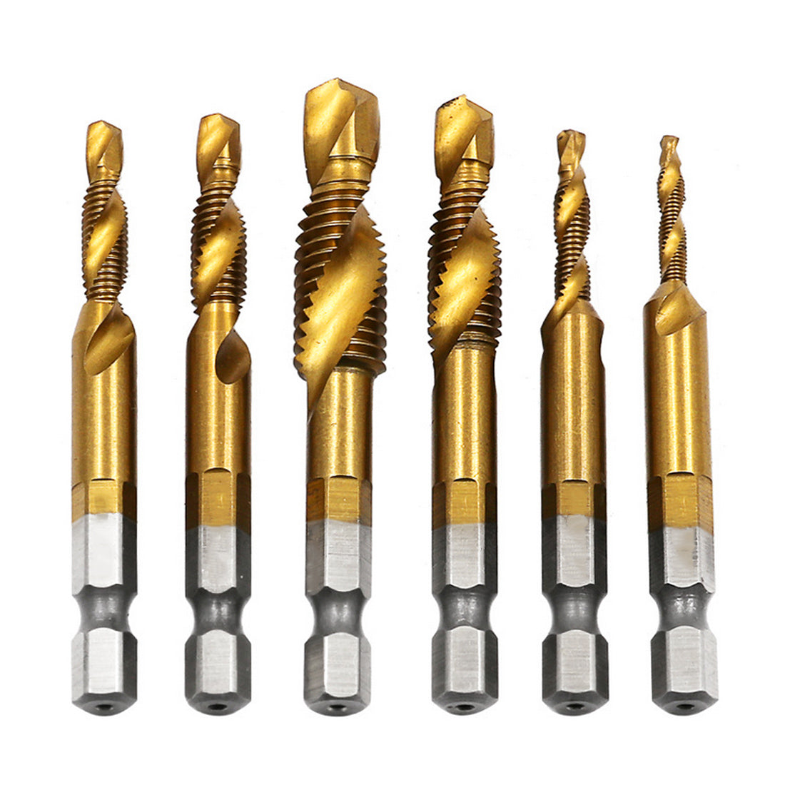 Hand Tap Drill Bits HSS 4341 Screw Spiral Point Thread M3 M4 M5 M6 M8 M10 Metalworking Hex Shank Machine Taps Kit Metric Plug