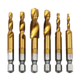 Hand Tap Drill Bits HSS 4341 Screw Spiral Point Thread M3 M4 M5 M6 M8 M10 Metalworking Hex Shank Machine Taps Kit Metric Plug