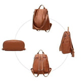 Women's Leather Backpack Large Capacity School Bag For Teenager Girls Travel Bags Anti Theft Backpack Mochila Feminina Bolsa