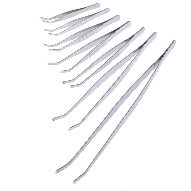 1PC Hot New Stainless Multifuctional Steel Elbow Tweezers Aquarium Clear Clip Tool Medical Repair Tools 12.5/14/16/18/20/25/30cm Main image