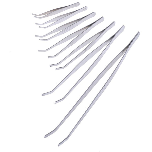 1PC Hot New Stainless Multifuctional Steel Elbow Tweezers Aquarium Clear Clip Tool Medical Repair Tools 12.5/14/16/18/20/25/30cm