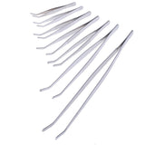 1PC Hot New Stainless Multifuctional Steel Elbow Tweezers Aquarium Clear Clip Tool Medical Repair Tools 12.5/14/16/18/20/25/30cm