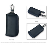 Genuine Leather Man Key Wallets Short Square Cowhide ID Card Holder Zipper Multi-function Car Keychain Housekeeper Key Organizer