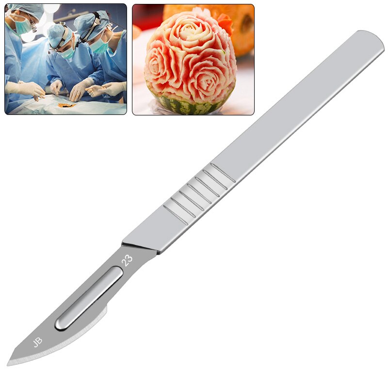 10pcs 11# 23# Carbon Steel Surgical Scalpel Blades + 1pc Handle Scalpel DIY Cutting Tool PCB Repair Animal Surgical Knife Main image