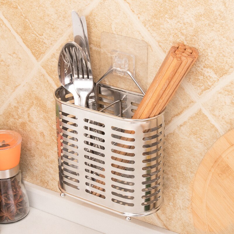 Multifunction Storage Box Rack Kitchen Organizer For Chopsticks Spoon Fork Stainless Steel Storage Rack Cutlery Holder Organizer Main image