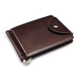 RFID Card Holder Wallet Men Short Money Clip Wallet Metal Leather Slim Male Card Organizer Minimalist Carteras Hombre Tarjetero