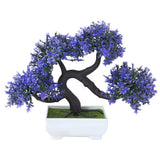 1pc Welcoming Pine Mini Bonsai Simulation Decorative Artificial Flowers Fake Green Pot Plants Ornament Home Desktop Decor