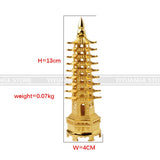 feng shui Metal 3D Model China Wenchang Pagoda Tower Crafts Statue Souvenir Home Decoration metal handicraft 13cm