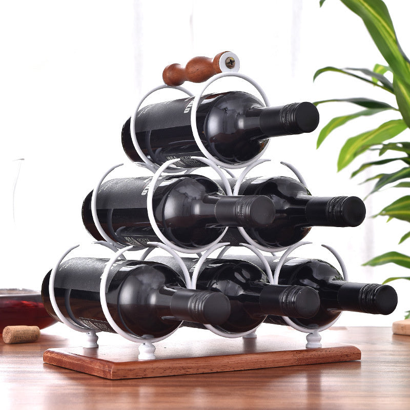 Wine Rack Wine Whiskey Display Shelf Metal 6 Bottle Mount Kitchen Wine Bottle Holder Stand Organizer For Wine Lovers Main image