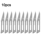 10pcs 11# 23# Carbon Steel Surgical Scalpel Blades + 1pc Handle Scalpel DIY Cutting Tool PCB Repair Animal Surgical Knife