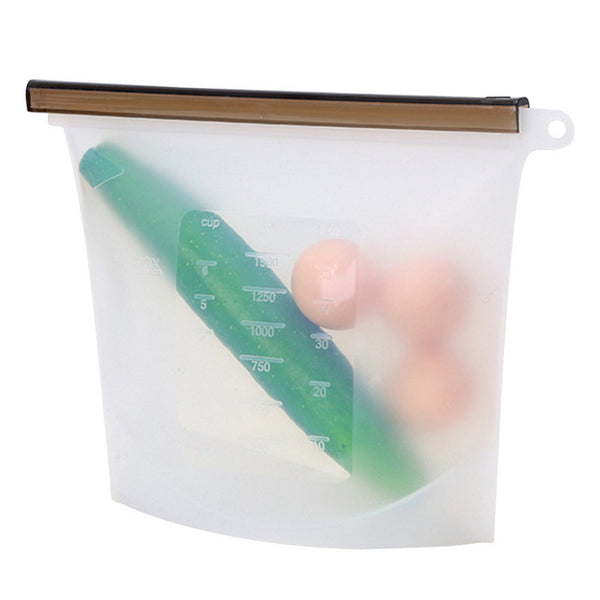 Reusable Silicone Vacuum Seal Food Fresh Bag Fruit Meat Milk Storage Containers Refrigerator Bag Kitchen Organizer