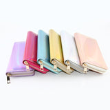 New Fashion Laser Zipper Long Wallet Women Leather Money Pouch Coin Phone Card Passport Holder Clutch Wallets Female Purses