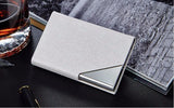 Business ID Credit Card Holder For Women Men Fashion Brand Metal Aluminum Card Wallet Case PU Leather Tarjetero Porte Carte