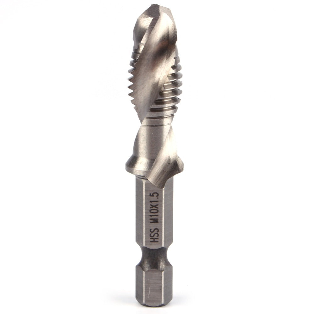 6pcs M3-M10 Screw Tap Drill Bits Hss Taps Countersink Deburr Set Metric Combination Bit High Speed Steel 1/4 IN Quick Change Hex Secondary image