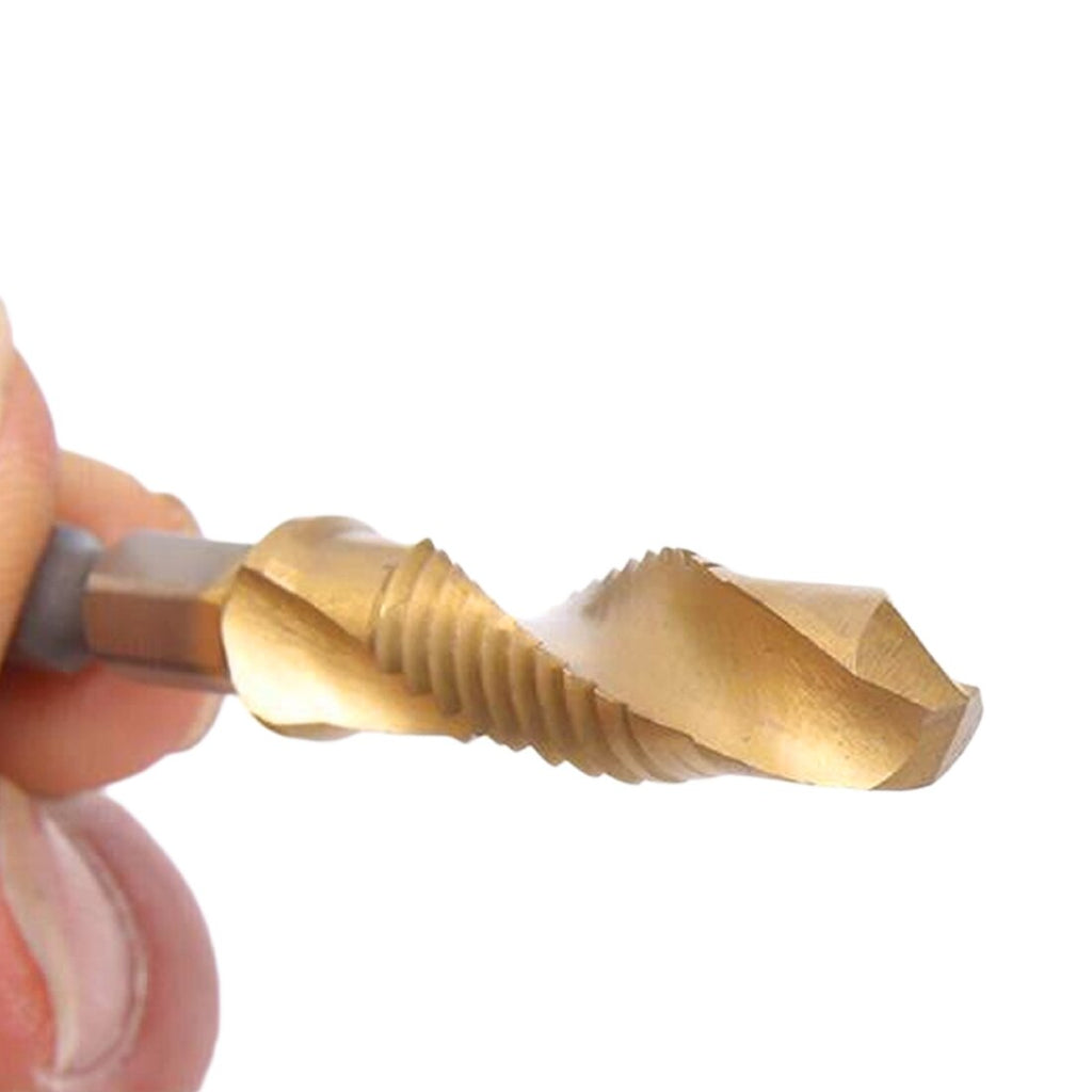6pcs M3 M4 M5 M6 M8 M10 HSS Drill Bit Tap HSS Drill Bits Metric Thread Spiral Screw1/4" Hex Shank Bits Set Power Tools