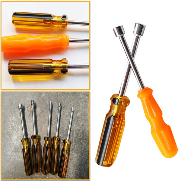 Hot 1PC 5/5.5/6/7/8/10mm Socket Wrench Screw Driver Metal Hex Nut Key Tool Screwdriver Handle Random Color
