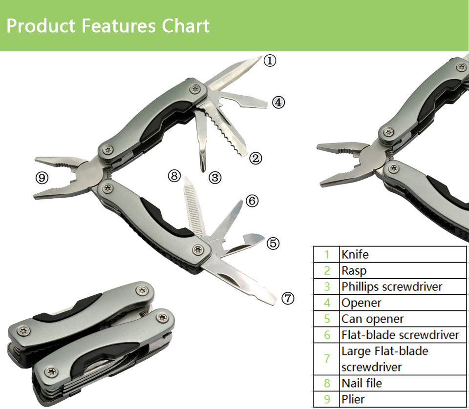 Plier Stainless Steel Multi tool Functional Plier Hand Tools Plier Screwdriver Tool Kit Combination Outdoor Multitool