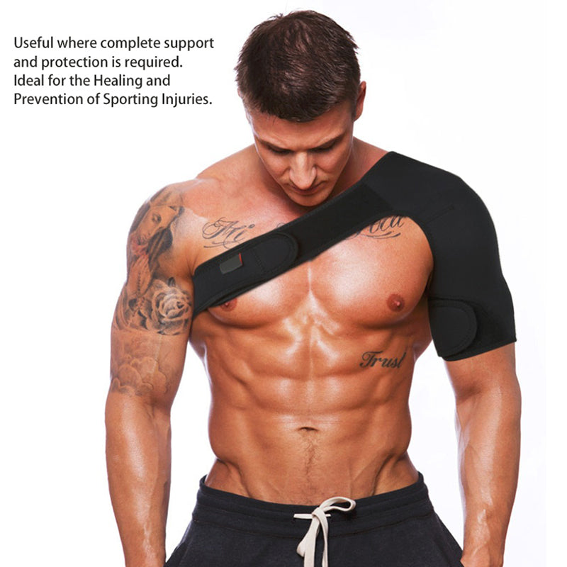 Adjustable Dislocated Shoulder Support Breathable Gym Sports Care Single Shoulder Support Back Brace Guard Strap Wrap Belt Band Secondary image