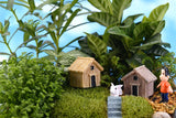 Wooden House Miniature figures decorative fairy garden animal statue Home Desktop Gift Moss ornaments resin craft TNB081