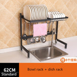 Kitchen stainless steel sink drain rack kitchen shelf DIY dishes cutlery dry drain rack 2 layer storage rack pantry organizer