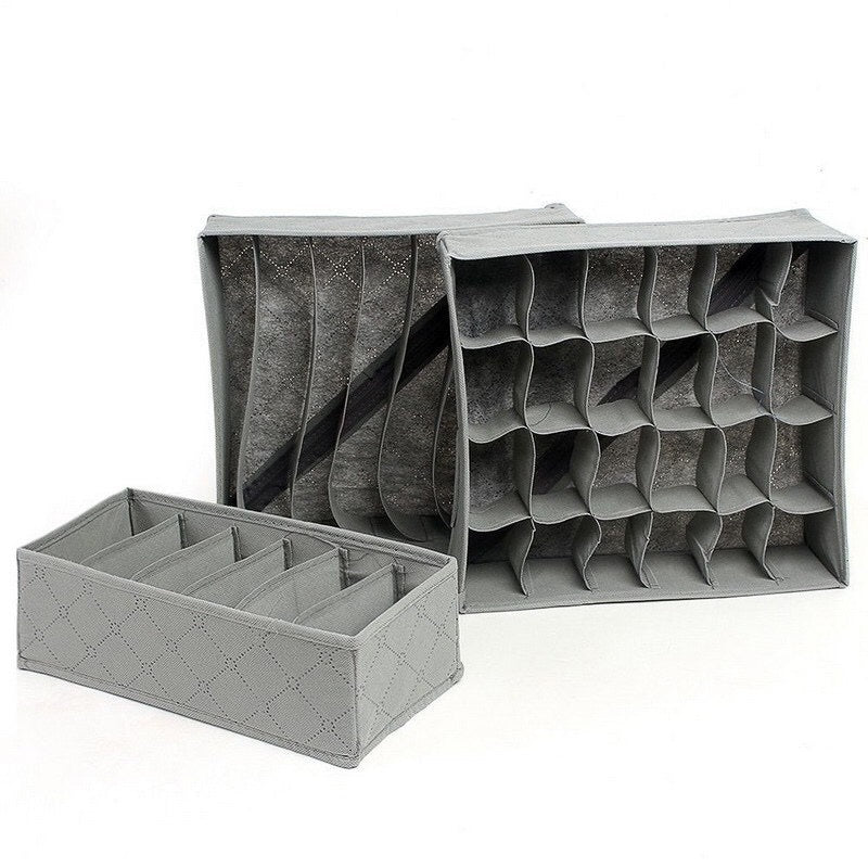 1 pc Underwear Bra Organizer Storage Box 3 sizes grey Drawer Closet Organizers Boxes For Underwear Scarf Socks Organiser