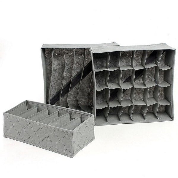1 pc Underwear Bra Organizer Storage Box 3 sizes grey Drawer Closet Organizers Boxes For Underwear Scarf Socks Organiser