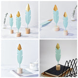 Nordic Modern Ornaments Metal Wooden Craft Feather Modeling Pen Sculpture Living Room Miniature Home Decoration Accessories