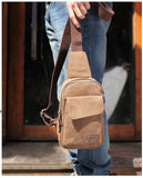 Men's Small Chest Sling Bags Travel Hiking Cross Body Messenger Shoulder Backpack Solid Men Canvas Bag Travel Bag Chestbags