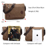 Canvas Leather Crossbody Bag Men Military Army Vintage Bags Shoulder Bag Casual Travel school Bags For Teenagers sac a dos bolsa