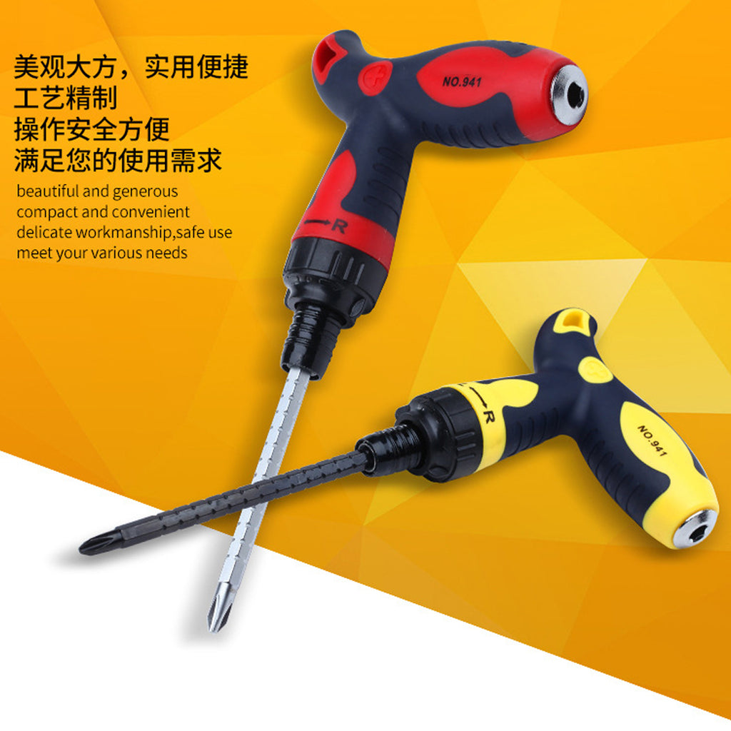 1PCS Screwdriver T-type Anti-slip Alloy Steel Multifunctional T Handle Ratchet Screwdriver Repair Hand Tools High-quality