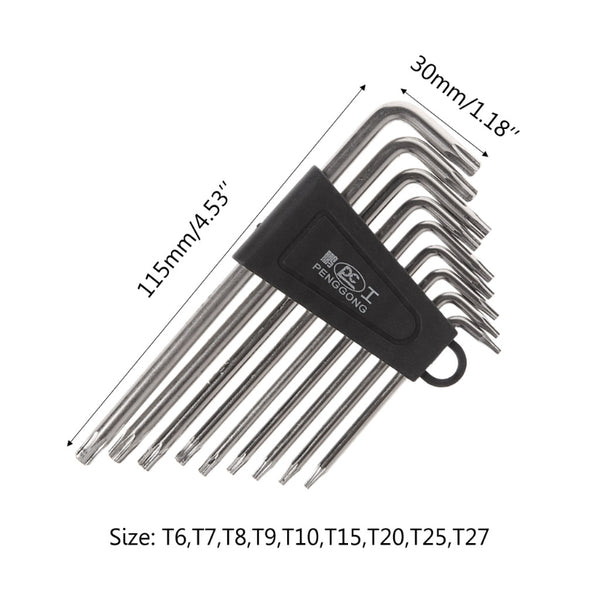 9 Pcs Hex Key Wrench Sets Torx L Shape Repair Tool Screwdriver Tool Set Useful