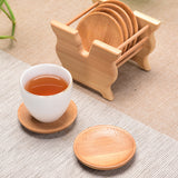 High Quality Bamboo Coaster and Holder Set Home Office Meeting Room Mugs Drinking Cup Mat Kung fu Tea Set Accessories