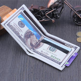 Men Women Bifold Three Options PU Wallet ID Credit Card Storage Holder Purses Fashion Money Clips Dollar Organizer Carteras