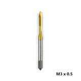 1pc M2/M2.5/M3/M3.5/M4/M5/M6 Titanium Coated Hand Tap HSS Metric Straight Flute Thread Screw Tap