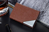 Business ID Credit Card Holder For Women Men Fashion Brand Metal Aluminum Card Wallet Case PU Leather Tarjetero Porte Carte