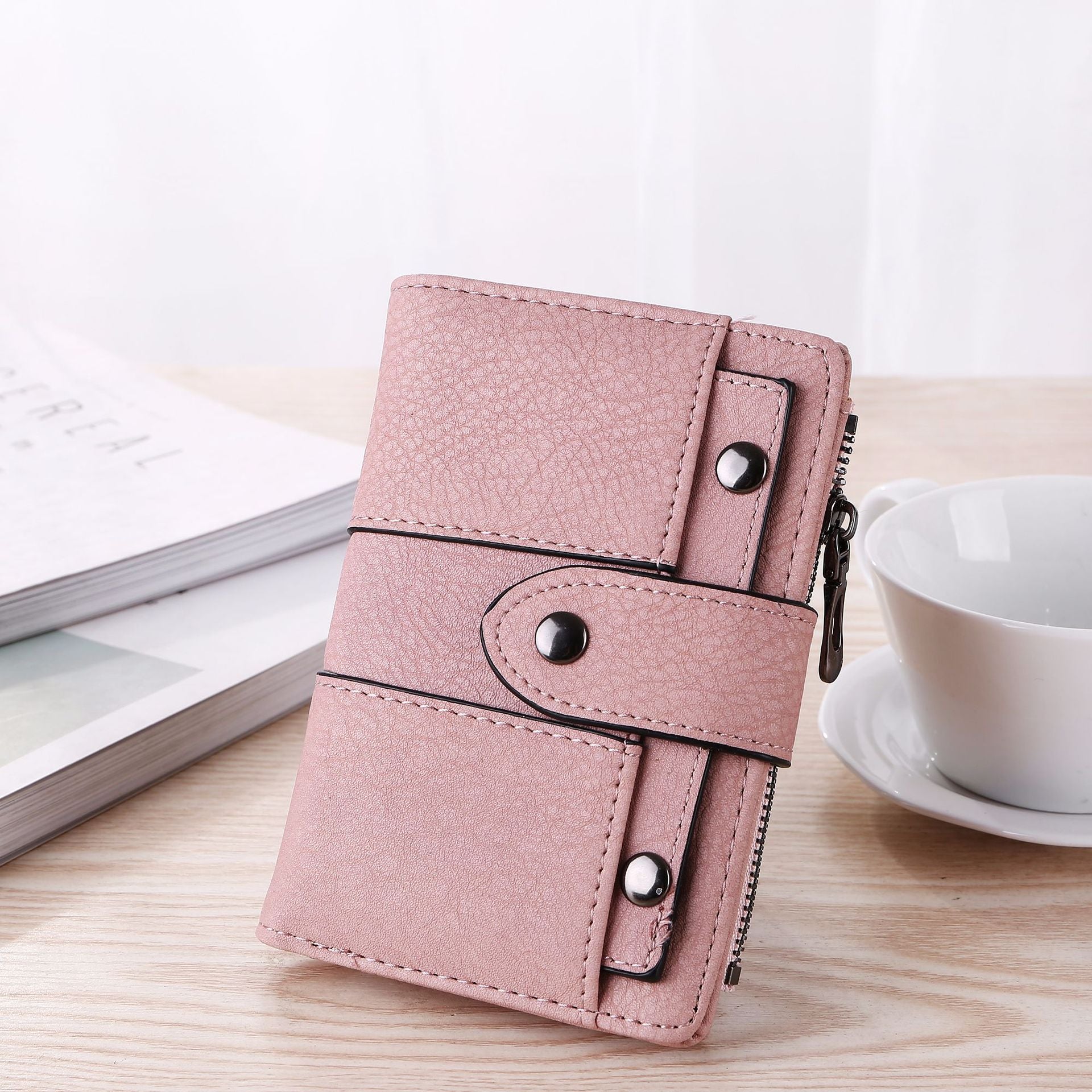  GOLF SUPAGS Women PVC Leather Car Key Chain Card Holder Wallet  Coin Pouch 6 Hook 4 Card Slot 1 Coin Pocket (Brown×Smoke Pink) : Clothing,  Shoes & Jewelry