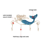 Iron Figurines Crafts Wall Hanger Hook Wall Mount Coats Towels Bags Key Rack Holder for Bathroom Metal Sculpture