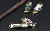 Beautiful Shell Necklace Folding Blade Knife Mini Pocket Wallet Keychain Knives Survival EDC Tool Cutter Peeler Christmas Gift