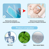 10bags Cooling Patches Baby Fever Down Medical Plaster Migraine Headache Pad Lower Temperature Ice Gel Polymer Hydrogel D1731