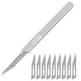 10pcs 11# 23# Carbon Steel Surgical Scalpel Blades + 1pc Handle Scalpel DIY Cutting Tool PCB Repair Animal Surgical Knife