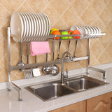 Kitchen stainless steel sink drain rack kitchen shelf DIY dishes cutlery dry drain rack 2 layer storage rack pantry organizer