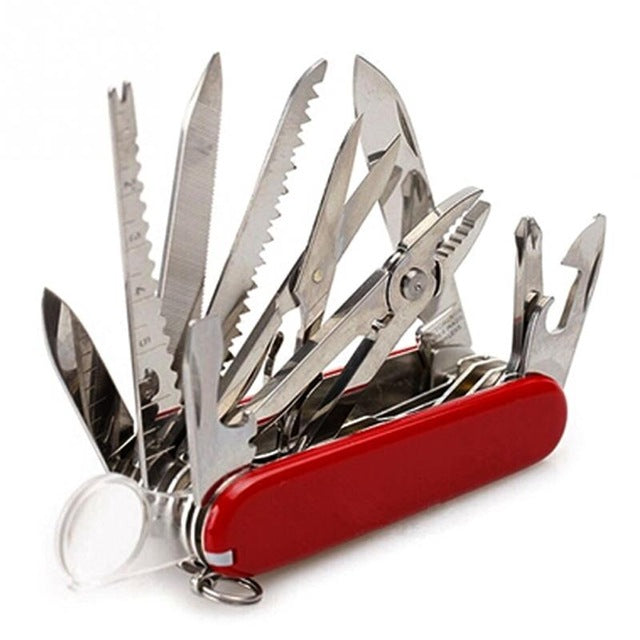 Multi-Functional Swiss 91mm Folding Knife Stainless Steel Multi Tool Army Knives Pocket Hunting Outdoor Camping Survival Knife