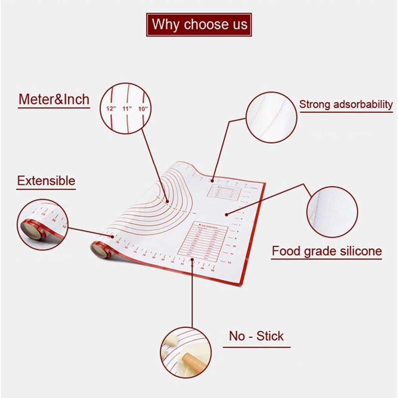 Silicone Baking Mat Pizza Dough Maker Pastry Kitchen Gadgets Cooking Tools Utensils Bakeware Kneading Accessories Lot