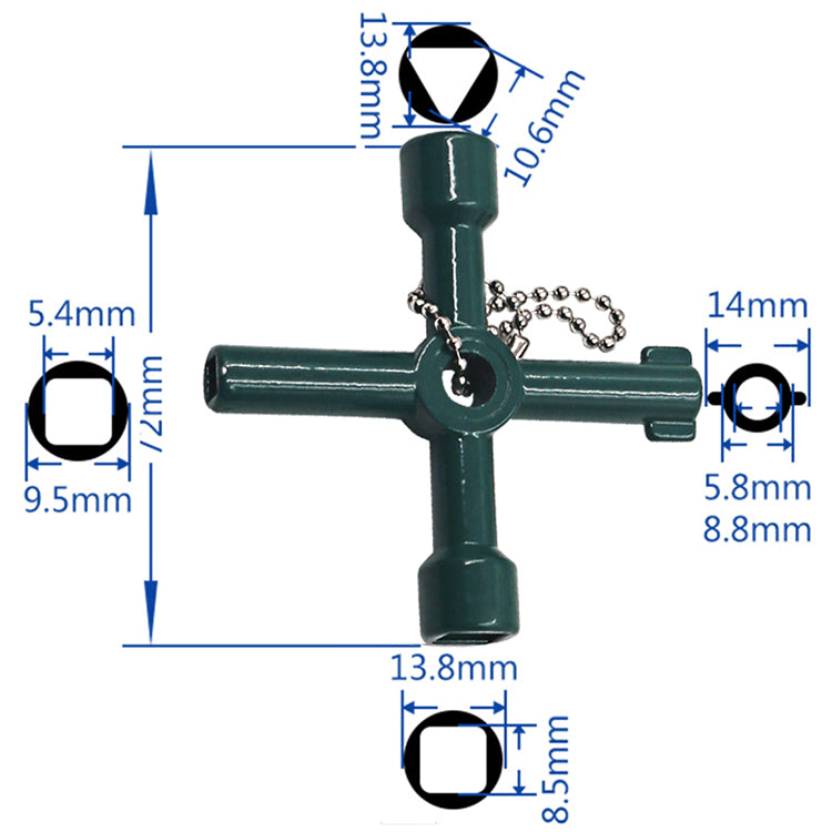 Multifunction 4 Ways Universal Triangle Wrench Key Plumber Keys Triangle For Gas Electric Meter Cabinets Bleed Radiators