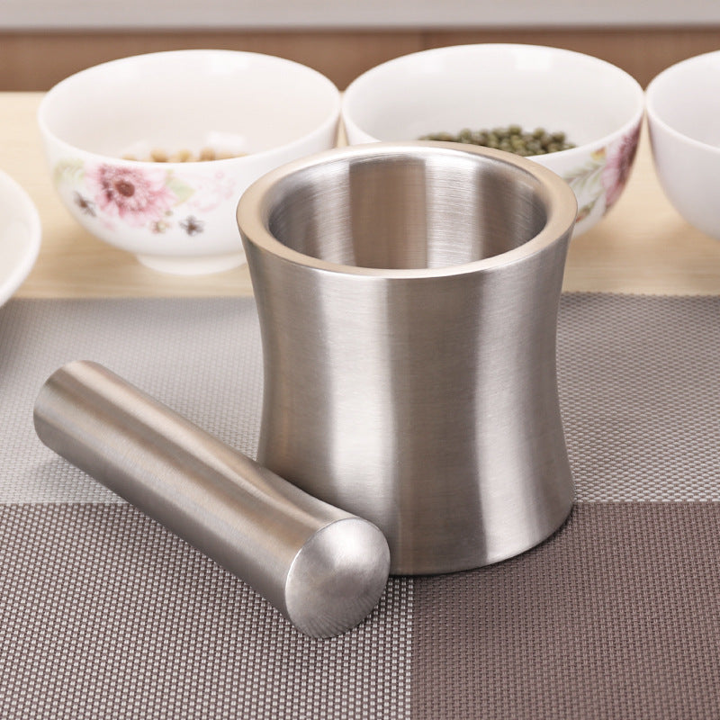 Large Size Stainless Steel Garlic Mills Pepper Masher Grinder Mortar Garlic Press 10X9cm