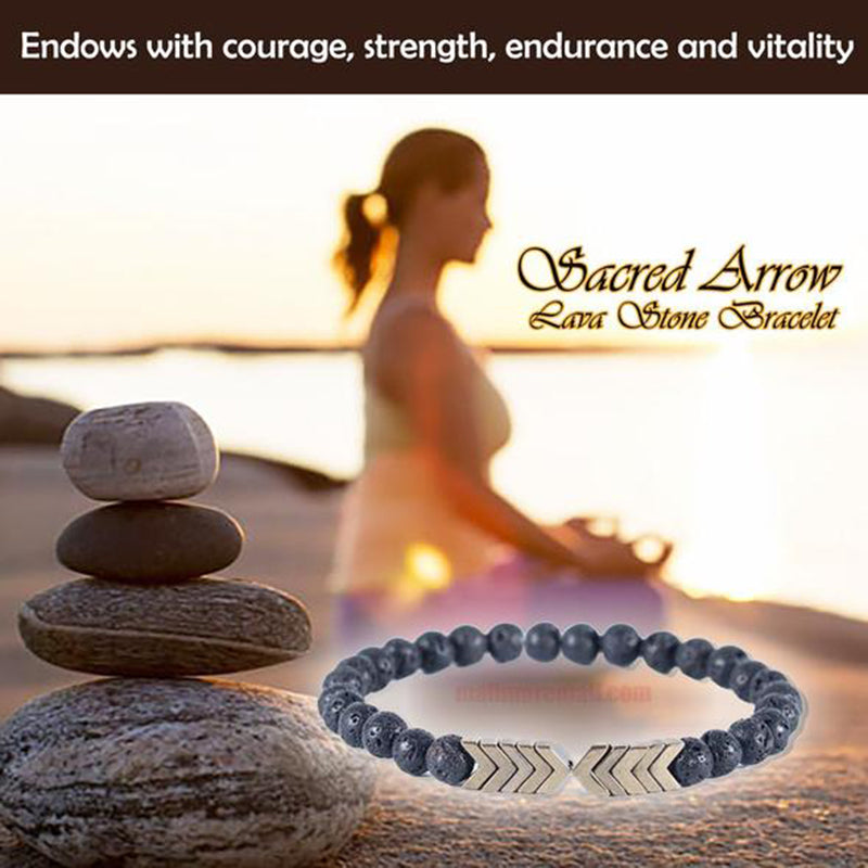 Sacred Arrow Lava Stone Bracelet Weight Loss Magnet Black Stone Magnetic Therapy Bracelet Anklet Weight Loss Product Health Care Secondary image